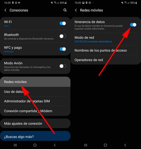 activar roaming por que no me funciona en tu pais