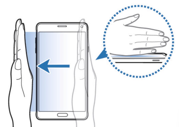 como hacer un screenshot en samsung con un solo gesto