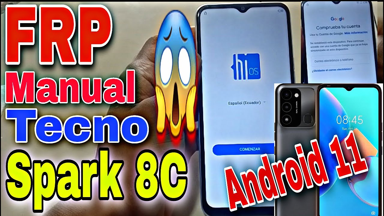 guia rapida para borrar cuenta en frp tecno spark 8c