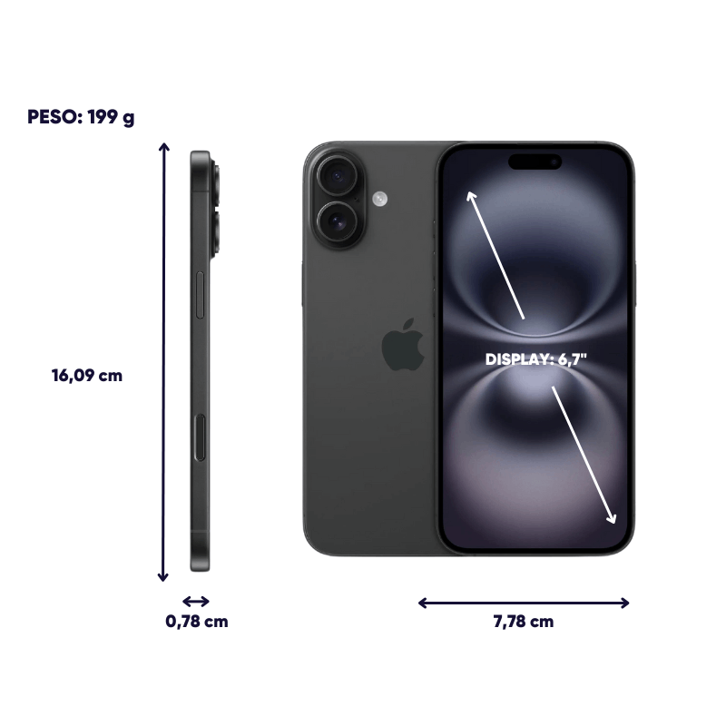 iPHONE 16 PLUS: ¡Descubre sus ESPECIFICACIONES y MEDIDAS! 2 iphone 16 plus descubre sus especificaciones y medidas