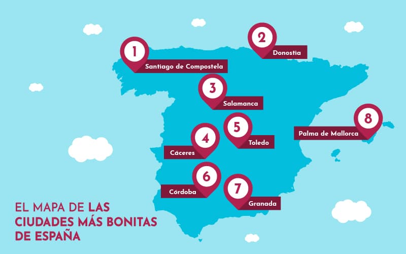MAPA ESPAÑA CIUDADES: ¡DESCUBRE LAS 10 MÁS HERMOSAS! 2 mapa espana ciudades descubre las 10 mas hermosas