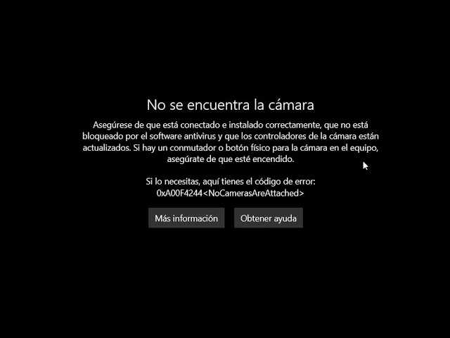 por que mi camara no funciona descubre el error