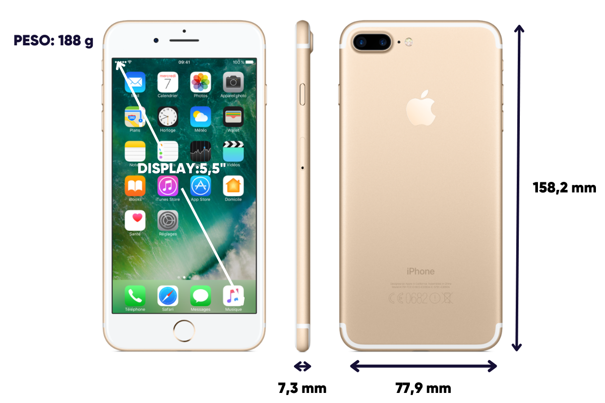 tamano y caracteristicas del iphone 7 plus que sorprnde