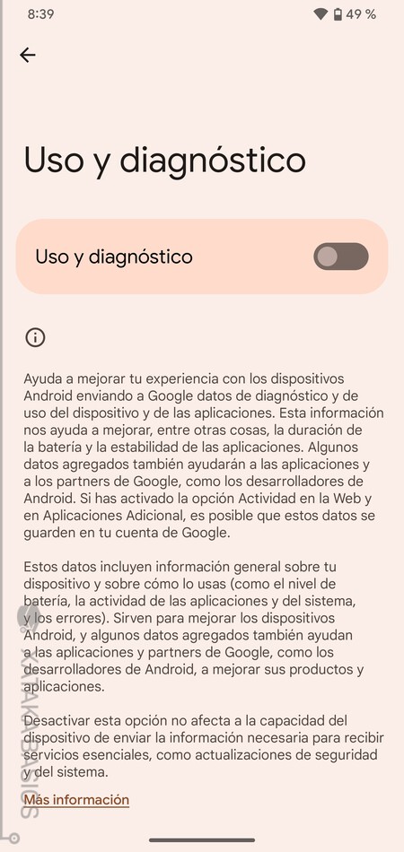 Uso y diagnóstico: DESACTIVA PERMISOS OCULTOS AHORA 2 uso y diagnostico desactiva permisos ocultos ahora