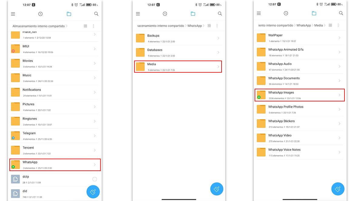 xiaomi fotos donde estan las fotos de whatsapp
